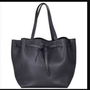 Celine Leather Cabas Phantom Small Tote Bag Black